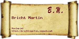 Bricht Martin névjegykártya